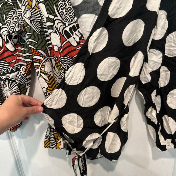 Anthropologie Farm Rio Rainforest Wrap Blouse Size Medium - Picture 7 of 7